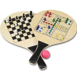 Beachball set met spel, hout
