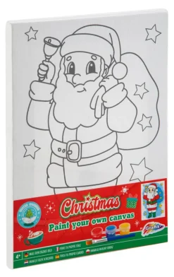 Kerstmis schilder je eigen canvas schilderij, incl. verf, 4+