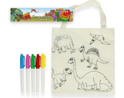 Kleur je eigen tas, dino incl. 5 textielstiften